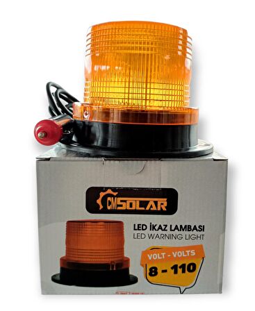 CMSOLAR MIKNATISLI LED ÇAKAR Tepe-İkaz Lambası 8 Volt - 110 Volt Arası