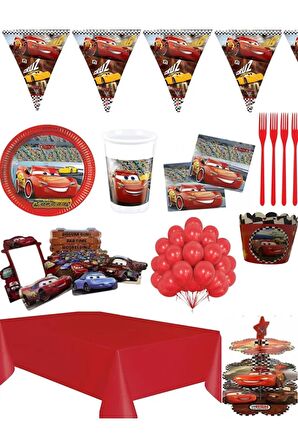 Cars Şimşek Mcqueen 16 Kişilik Parti Seti