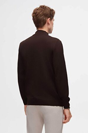 Ds Damat Regular Fit Kahverengi Düz Örgü Kazak 3HF062436275M