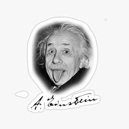 Albert Einstein Çıkartma Resmi Sticker Araba Yapıştırması