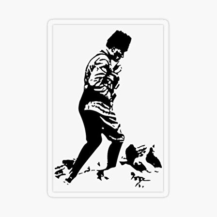 Atatürk Sticker Etiket Yapıştırması 18 cm