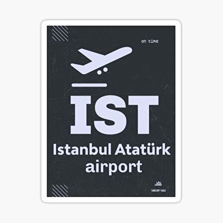 İstanbul Atatürk Hava Limanı 14 CM 2 Adet Sticker