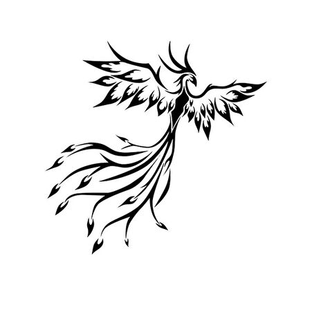 Phoenix kuş Araba Sticker Yapıştırması 19CM Siyah Renk