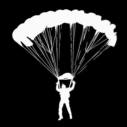 Skydiving Paraşut Araba Sticker 17CM Beyaz Renk