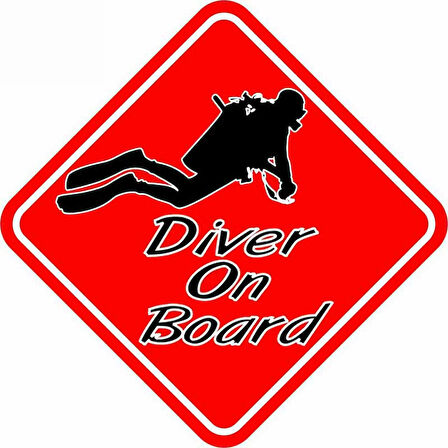 Uyarı Araç İçerisinde Dalgıç Var Araba Sticker 20 CM