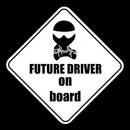 Uyarı gelecekti Bebek Sürücü araba Sticker 17CM Beyaz Renk
