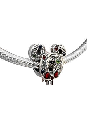 Mickey Mouse Yeni Yıl Çelenk Charm | 925 Ayar Gümüş