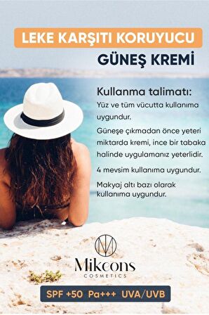 Güneş Koruyucu Yoğun Leke Karşıtı Krem 100 Ml Spf 50 - Güneş Kremi - Leke Kremi - Leke Giderici