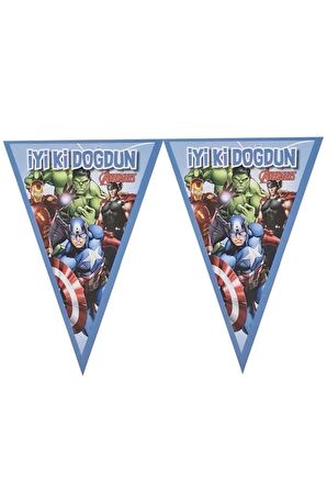 Avengers Temalı Flama Bayrak - 2 metre