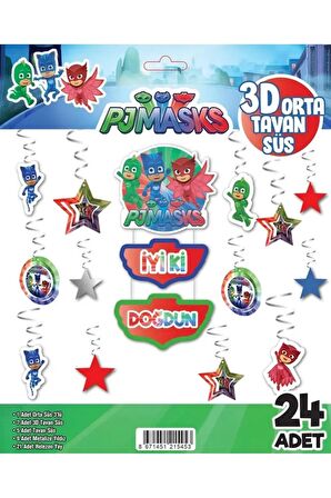 3D TAVAN SÜS 24 LÜ PJ MASKS