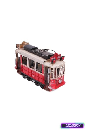 Dekoratif Metal Taksim Tramvayı Retro Nostaljik Biblo El Yapımı Ev Ofis Masa Üstü Hediyelik 1104CS-097