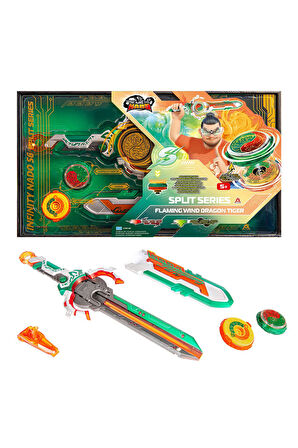 Infinity Nado Split Serisi Alevli Rüzgar Ejderhası Kaplanı  Infınity Nado Beyblade Işıklı Kılıç