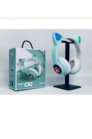 Cat Kulaklık Kedi Kulaklık Kedili Işıklı Patili Mikrofonlu Rgb Bluetooth Aux Sd Card