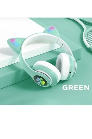 Cat Kulaklık Kedi Kulaklık Kedili Işıklı Patili Mikrofonlu Rgb Bluetooth Aux Sd Card
