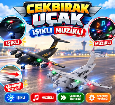 KZL-H180 CEKBIRAK UCAK ISIKLI MUZIKLI 72 (adet fiyatıdır)