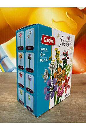 Dekoratif Çiçek Yapım Seti Legosu - Koleksiyonluk Yapboz Blok Çiçek Yapım Set Tek Süpriz Çiçek
