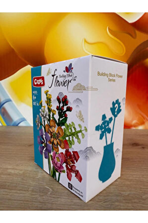 Dekoratif Çiçek Yapım Seti Legosu - Koleksiyonluk Yapboz Blok Çiçek Yapım Set Tek Süpriz Çiçek