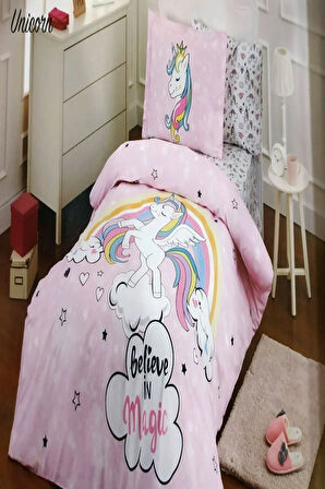 Tek Kişilik Ranforce Uyku Seti Unicorn Pembe