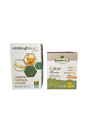 Arısütü - propolis - ginseng macun 230 gr + çakşır macun 240 gr ikili destek takviye seti