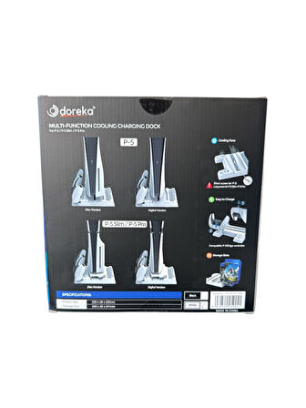 TP5-3537D PS5 Slim ve Tüm Modeller için Multi Fonksiyon Soğutma ve Şarj Ünitesi