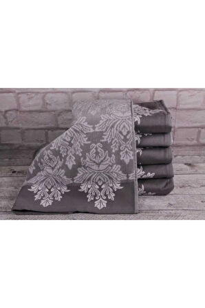 6 Adet Ayda Kadife El Yüz Havlusu 50x90 Cm 2 Gri 2 Pembe 2 Kahve