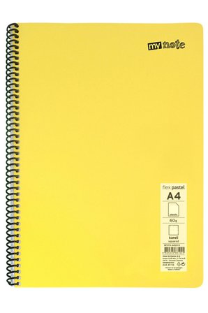 Defter Okul Defteri Spiralli Telli Pp Kapak A4 3 Adet Farklı Renklerde - 60 Sayfa Kareli ( 3 ADET )