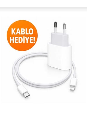 İphone Uyumlu Hızlı Şarj Aleti - 20w Type-c Adaptör Ve Type-c Uçlu Lighning Kablo Ile Birlikte