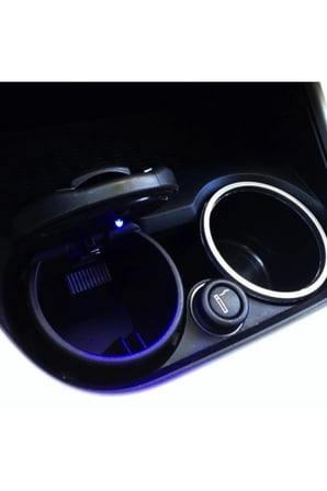 Bmw Tip Işıklı Küllük Oto Araba Araç Küllük - Tüm Arabalara Uyumlu kapaklı kokusuz küllük