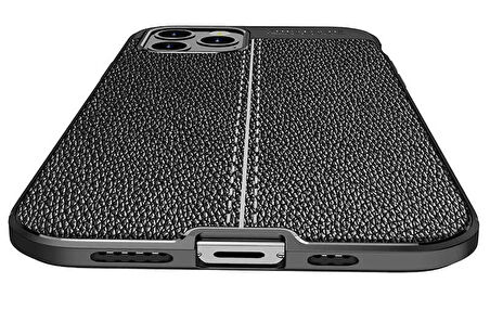 Vendas iPhone 12 Pro Uyumlu Deri desenli premium silikon kılıf