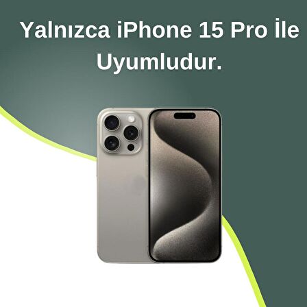 iPhone 15 Pro Uyumlu Mor Pırlanta Taşlı Kılıf