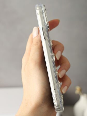 iPhone 11 Uyumlu Simli Kurdeleli Şeffaf Kılıf