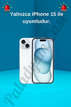 iPhone 15 Uyumlu Taşlı Deniz Kızı Desenli Şeffaf Kılıf