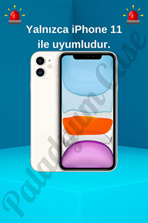 iPhone 11 Uyumlu Taşlı Yunus Balığı Desenli Şeffaf Kılıf