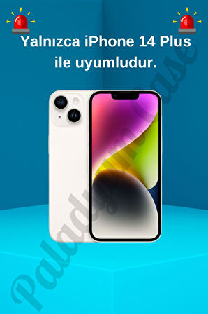 iPhone 14 Plus Uyumlu Taşlı Yunus Balığı Desenli Şeffaf Kılıf