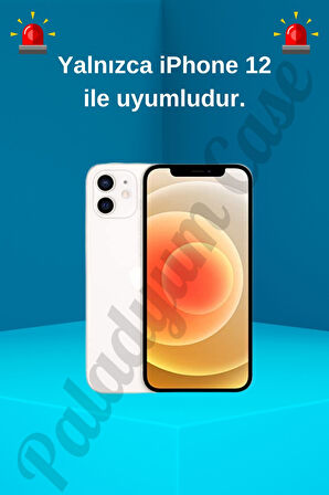 iPhone 12 Uyumlu Taşlı Yaprak Desenli Şeffaf Kılıf