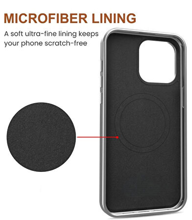 iPhone 12 Ve 12 Pro Uyumlu Titanyum Gri Karbon Fiber MagSafe Özellikli Kılıf