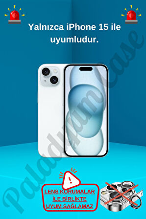 iPhone 15 Uyumlu Sararmaz Sert Mika MagSafe Pırlanta Taşlı Şeffaf Siyah Kılıf