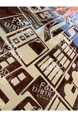 Fiat Tempra Tipo Full Özel  Set 54 Parça Torpido Göğüs Trim Konsol Maun Kaplama Özel Dizayn