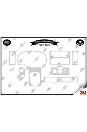 Volkswagen VW Polo 1994 1999 Torpido Konsol Trim Göğüs Maun Kaplama Set 10 Parça Gümüş