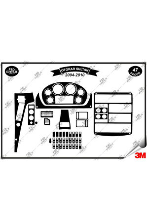 Otokar Sultan 2004-2010 Torpido Konsol Trim Göğüs Maun Kaplama Set 47 Parça Siyah