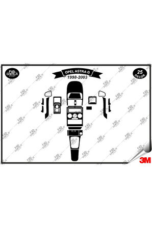 Opel Astra G 1998-2003 Torpido Konsol Trim Göğüs Maun Kaplama Set 25 Parça Siyah