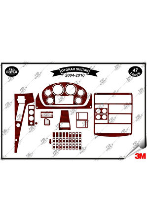 Otokar Sultan 2004-2010 Torpido Konsol Trim Göğüs Maun Kaplama Set 47 Parça Maun