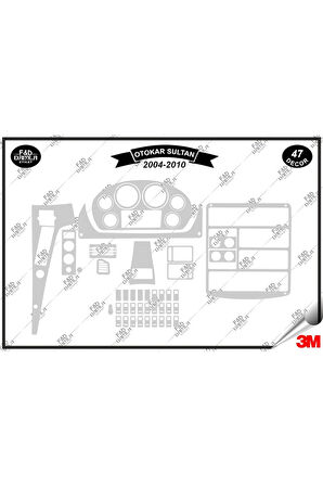 Otokar Sultan 2004-2010 Torpido Konsol Trim Göğüs Maun Kaplama Set 47 Parça Gümüş