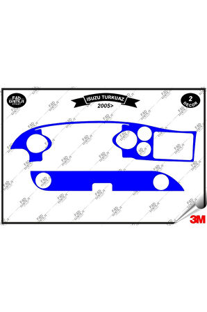 Isuzu Turkuaz 2005 Torpido Konsol Trim Göğüs Maun Kaplama Set 2 Parça Mavi
