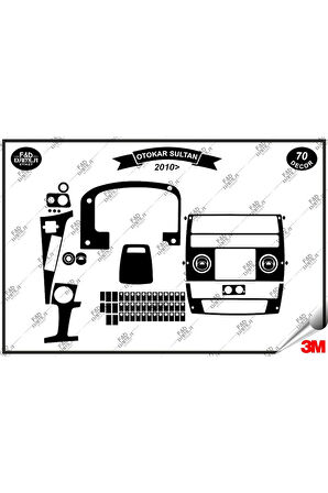 Otokar Sultan 2012 Torpido Konsol Trim Göğüs Maun Kaplama Set 70 Parça Siyah