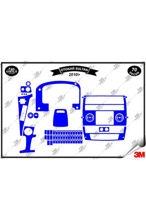 Otokar Sultan 2012 Torpido Konsol Trim Göğüs Maun Kaplama Set 70 Parça Mavi