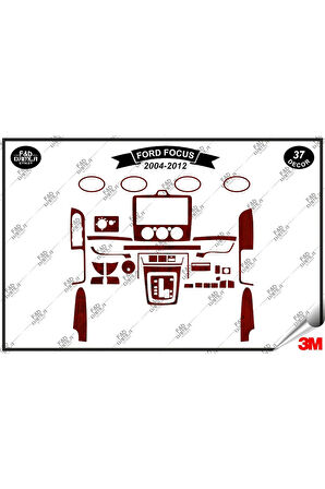 Ford Focus 2004-2012 Torpido Konsol Trim Göğüs Maun Kaplama Set 37 Parça Maun