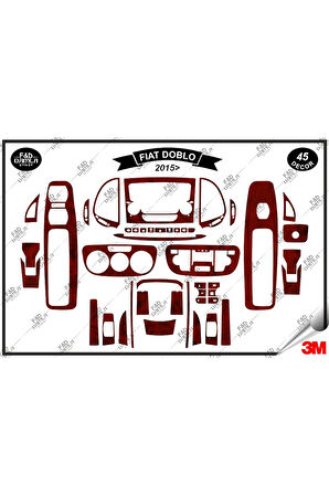 Fiat Doblo 2015 Torpido Konsol Trim Göğüs Maun Kaplama Set 45 Parça Maun