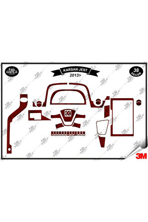 Karsan Jest 2013 Torpido Konsol Trim Göğüs Maun Kaplama Set 38 Parça Maun
