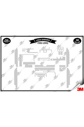 Lada Samara 1992- 2002 Torpido Konsol Trim Göğüs Maun Kaplama Set 36 Parça Gümüş